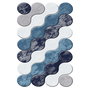 Conceptum Alfombra Wookece298 Azul Claro, Turquesa, Lila y Azul Marino 100 x 200 cm